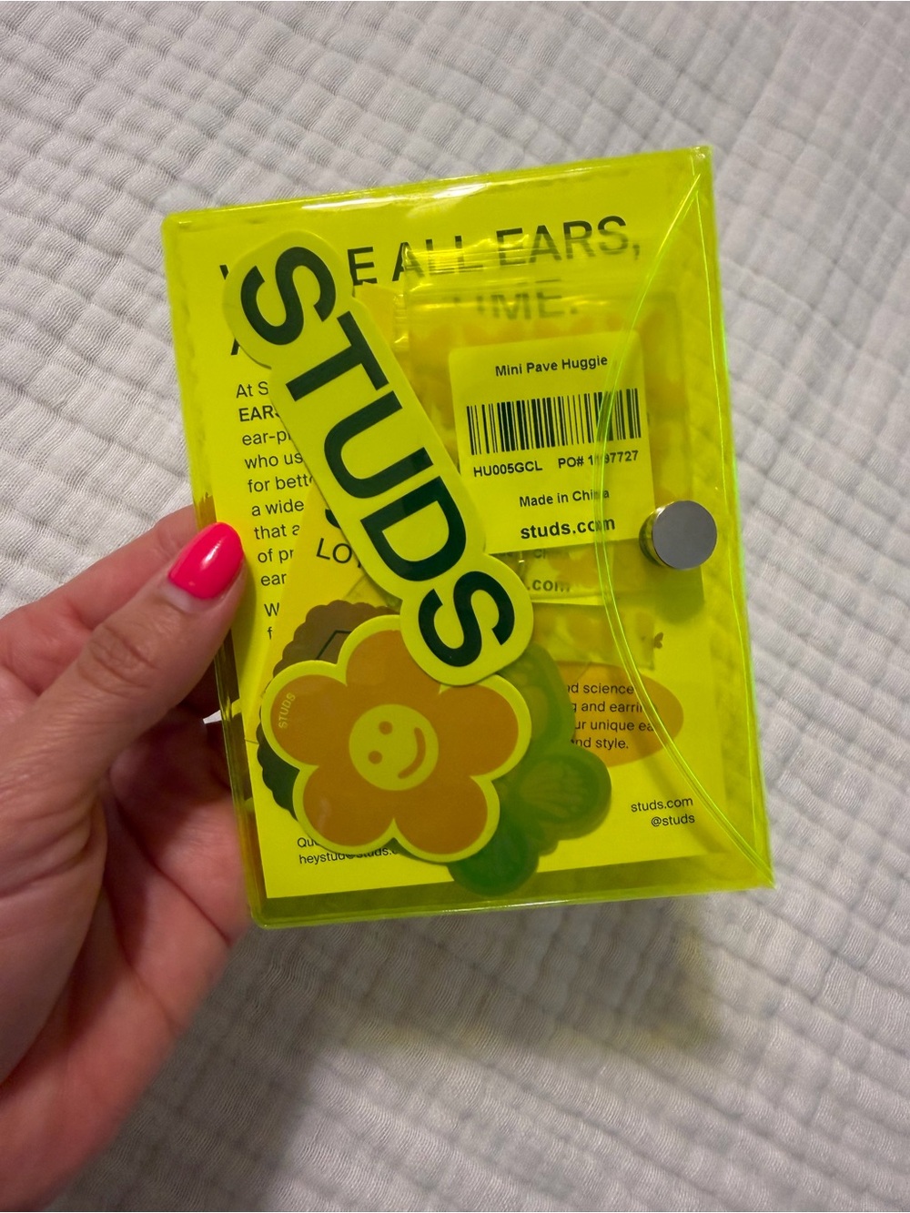 STUDS Mini Pave Huggie Set